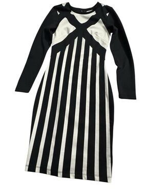 h&m striped long sleeve dress NEW Cream/Brown Maxi Belted Balloon Sleeves Size 12 Runs Large Detachable tie belt at the waist and a flared skirt for an A H&M | Dresses | Hm
